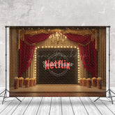 Lofaris Retro Gold Stage Red Curtain stage Photo Backdrop